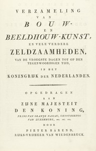 Titelpagina voor: Verzameling van Bouw- en Beeldhouw-kunst en vele verdere zeldzaamheden