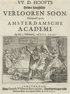 Titelpagina voor: W.D. Hooft, Hedendaagse verloren zoon, 1630.