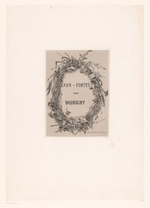 Titelprent met bloemenkrans