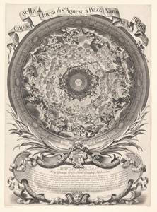 Titelprent met decoratie van het koepelgewelf van Sta. Agnese in Rome