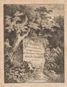 Titelprent met een steen voorzien van tekst tussen bomen aan het water