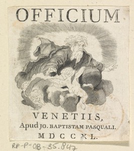 Titelprent met God de Vader op een wolk met putti