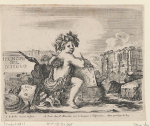 Titelprent met het genie van de tekenkunst