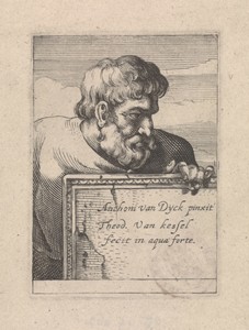 Titelprent met hoofden van apostelen