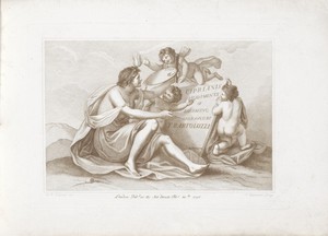 Titelprent met personificatie van de schilderkunst