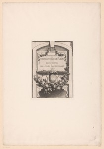 Titelprent met pioenrozen tegen een wand