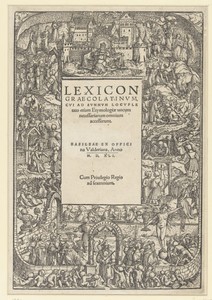 Titelprent met Tabula Cebetis en titel in boekdruk