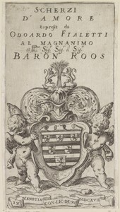 Titelprent met twee putti met een wapenschild