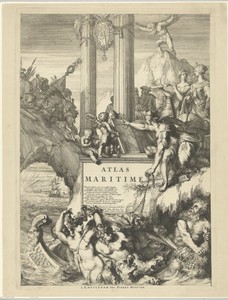 Titelprent voor 'Cartes marines a l'usage des armées du roy de la Grande Bretagne' van Romeyn de Hooghe