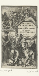 Titelprent voor 'De rerum inventoribus' van Polydorus Vergilius en Alessandro Sardi