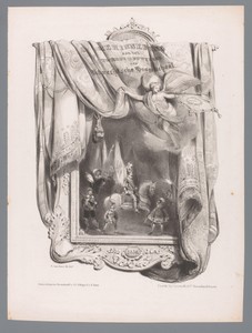 Titelprent voor de serie platen van de viering van het tweede eeuwfeest van de Utrechtsche Hogeschool, 1836