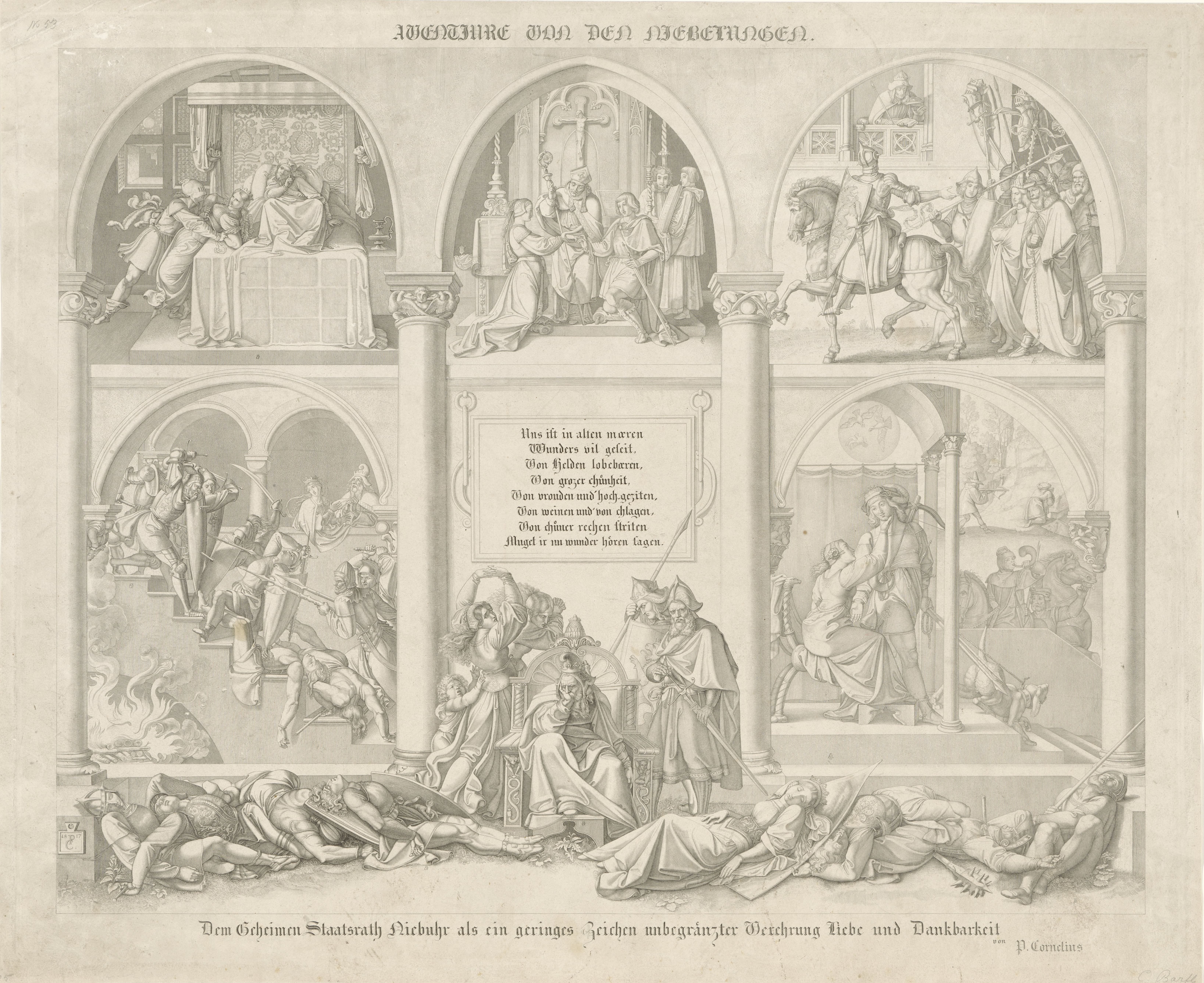 Titelprent voor de verhalen van de Nibelungen by Karl Barth