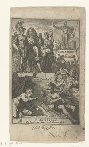 Titelprent voor 'Den Arbeid van Mars' van Allain Manesson Mallet