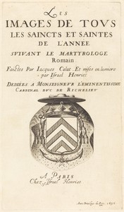 Title Page for Callot's "The Calendar of Saints"