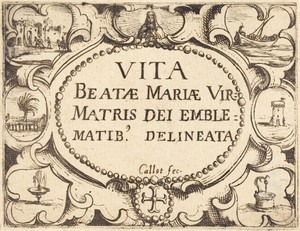 Title Page for "The Life of the Virgin in Emblems"