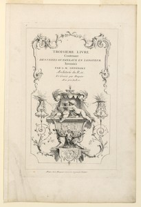 Title Page from "Toisieme Livre Contenant Des Frises ou Paneaux en Longueur Inventés Par G. M. Oppenort Architecte du Roi et Gravés par Huquier"
