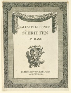 Title Page of the Second Volume of Gessner's Collected Literary Works