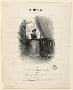Title Page of the Song "La Rêveuse" by Gaston de Roausset Baulbon with Music by Paul de Lourefourix
