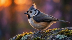 Titmouse Silhouette Sunset