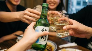 Toasting with Soju