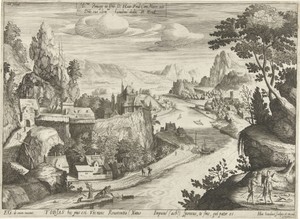 Tobias en de engel vangen de vis in de Tigris