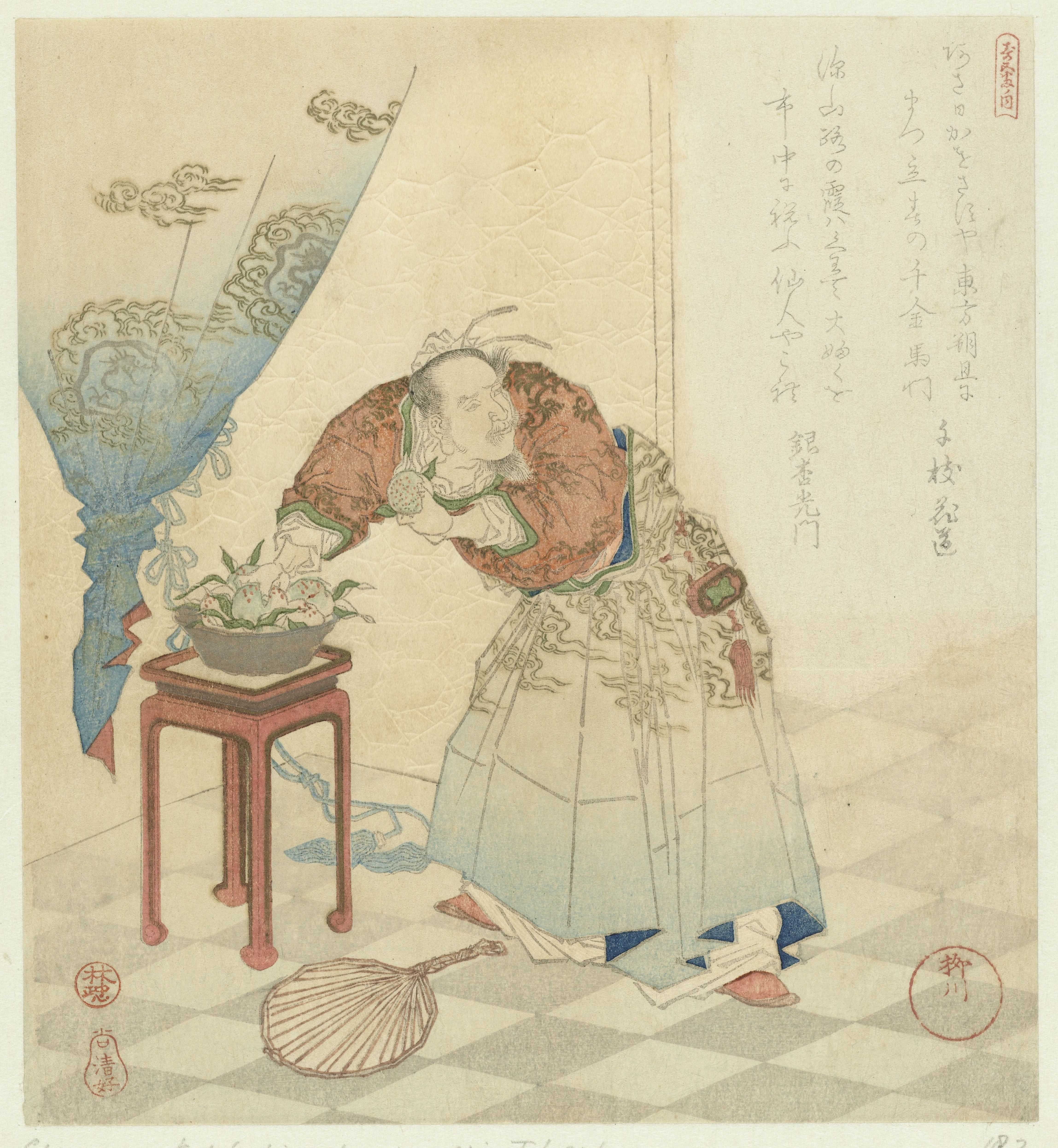 Tôbôsaku steelt onsterfelijkheidsperziken by Yanagawa Shigenobu (I)