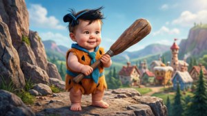 Toddler Pebbles on Cliff