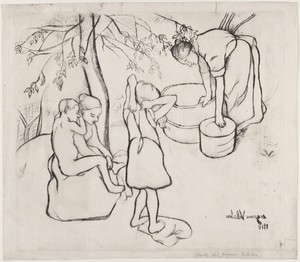 Toilette des enfants dans le Jardin