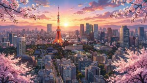 Tokyo Sunset Blooms