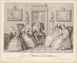Toneelscène met figuren in een salon