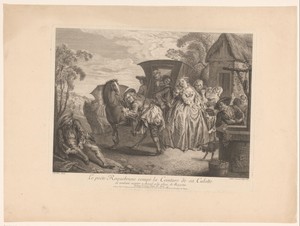 Toneelscène uit Paul Scarron's Roman Comique