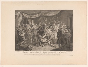 Toneelscène uit Paul Scarron's Roman Comique
