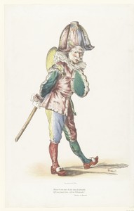 Toneelspeler als komische figuur Polichinelle