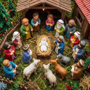 Top-Down Nativity Figures