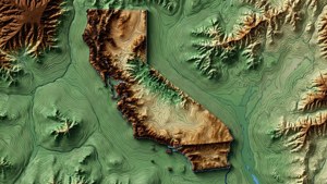 Topo Contour California Map