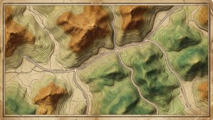 Topographic Roadmap Vintage