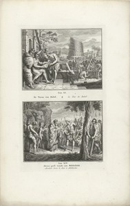 Toren van Babel en 
Abraham geeft een tiende deel aan Melchisedek