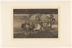 Torero met brandende banderillas