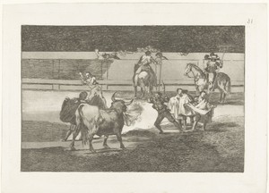 Torero met brandende banderillas