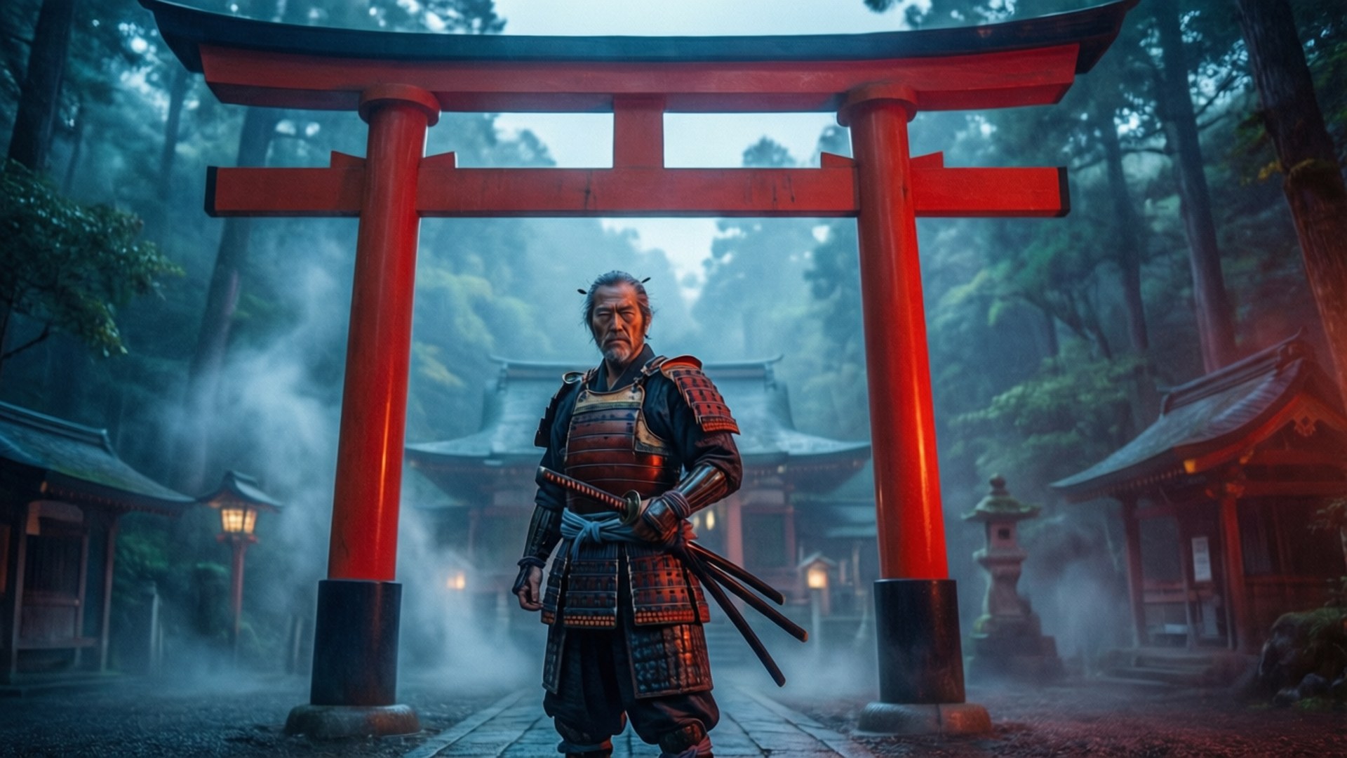 Torii Gate Watcher by Wallpapers.art Studio