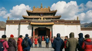 Tourists Admiring the Palace