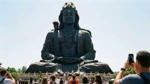 Tourists at Adiyogi
