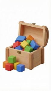 Toy Box with Blocks 3D