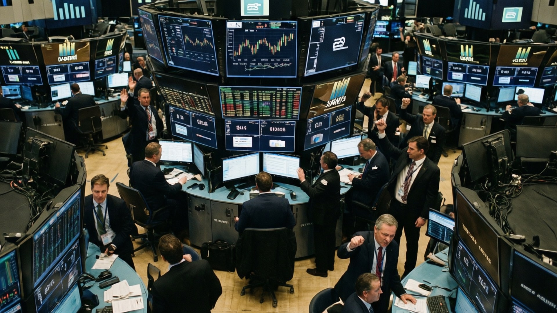 Trading Floor Frenzy by Wallpapers.art Studio