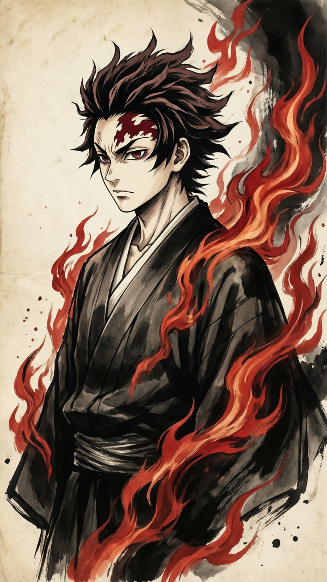 Traditional Ink Flame by Wallpapers.art Studio