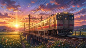 Train at Sunset