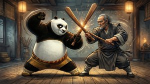 Training with Master Shifu