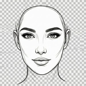 Transparent Line Art Face