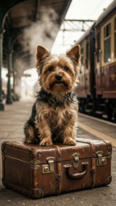 Travel Yorkie Vintage