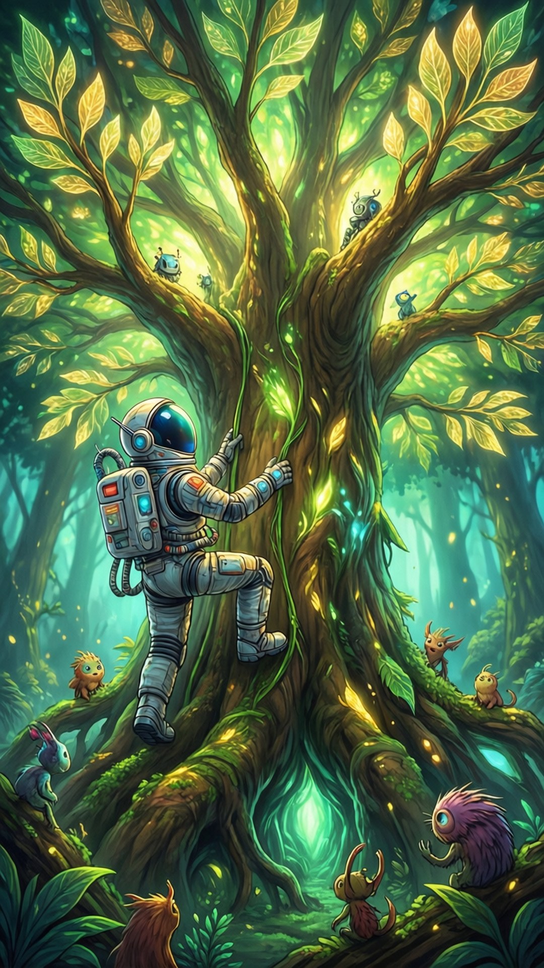 Tree of Light Ascent by Wallpapers.art Studio
